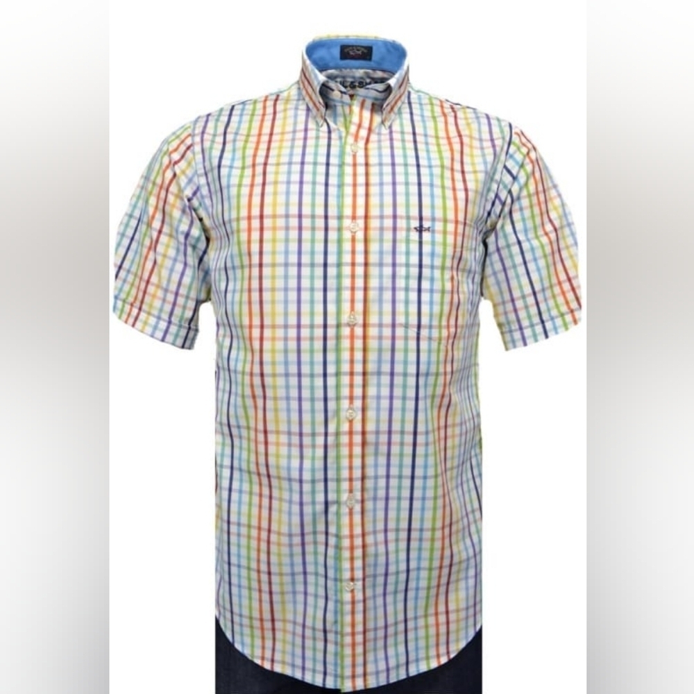 Paul & Shark plaid Short sleeves button down shirt